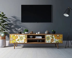 купить стильные Комод "Berber" с нишей низкий под TV принт 47 арт BB49/Print_47 в интернет-магазине
