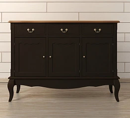фото Комод "Leontina Black" (3 ящика и 3 двери) арт ST9344BLK