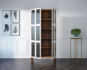 купить Шкаф двухстворчатый "Андерсен (Andersen)" с рифлеными стеклами арт AN12WH