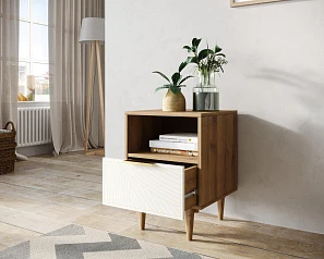 фото Тумбочка с нижним ящиком "Line" LN09/GR1/beige