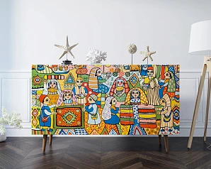 красивые Комод "Berber" с двумя дверками и ящиками принт 1 арт BB17/Print_01