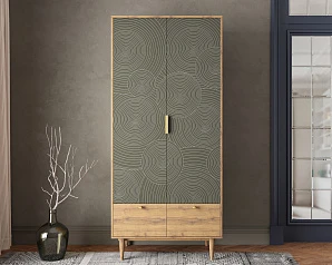 заказать Шкаф двухстворчатый  с ящиками "Line" R26/browngrey