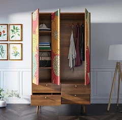 красивый Шкаф трехстворчатый "Berber" принт 5 арт BB02/Print_05 в интернет-магазине