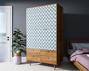 красивый Шкаф трехстворчатый "Berber" принт 13 арт BB02/Print_13
