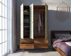 фото Шкаф трехстворчатый "Berber" принт 24 арт BB02/Print_24