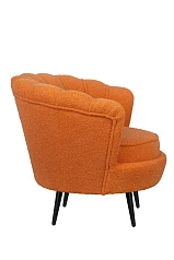 Низкое кресло ракушка Pearl Orange Boucle на черных ножках в интернет-магазине