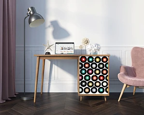 купить стильный Стол рабочий "Berber" принт 37 с одной тумбой арт BB31/Print_37