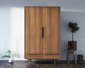 Шкаф двустворчатый  "Bruni" с двумя ящиками арт BR27/2 в интерьере
