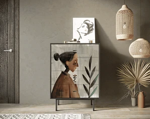купить стильный Комод  "Emerson Женщина с цветком" арт EM18/Art2