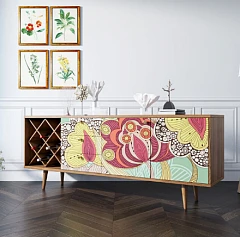 фото Комод "Berber" удлиненный с бутылочницей 6 принт арт BB15/Print_06