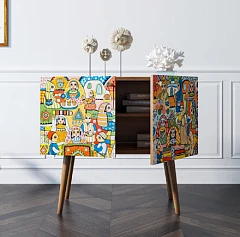 заказать Комод на высоких ножках "Berber" малый 1 принт арт BB13/Print_01 в интернет-магазине