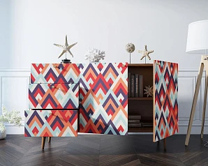 купить красивые Комод "Berber" с двумя дверками и ящиками принт 2 арт BB17/Print_02 в интернет-магазине