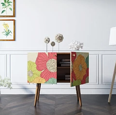 Комод на высоких ножках "Berber" малый принт 5 арт BB13/Print_05 в интерьере