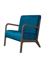красивое Низкое кресло с деревянными подлокотниками Mody Marine цвет синий
