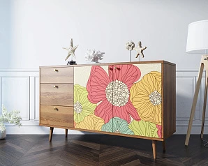 Комод "Berber" с двумя дверками и ящиками 5 принт арт BB05/Print_05 на заказ