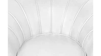 Низкое кресло ракушка Pearl White на черных ножках