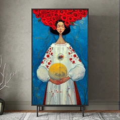 купить стильный Шкаф двухдверный Emerson Art "Женщина с планетой" арт EM091/Art5