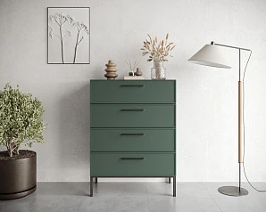 фото Комод вертикальный с четырьмя ящиками "Nicole" арт NEM18G в интерьере