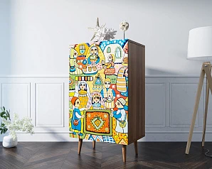 купить стильные Комод высокий "Berber" 1 принт арт BB10/Print_01 в интернет-магазине