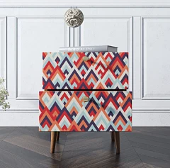 купить стильные Тумбочка "Berber" с двумя ящиками 2 принт арт BB03/Print_02, разноцветная в интернет-магазине