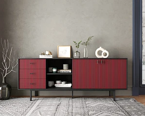 купить красивый Комод с дверками и нишей "Emerson" арт EM15/red/L