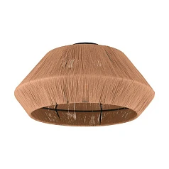 купить 43784 Потолочный светильник ALDERNEY, 1Х40W, E27, H240, ?480, сталь, черный/текстильная нить, натуральный