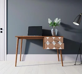 Стол рабочий "Berber" принт 17 с одной тумбой арт BB20/Print_17 в интернет-магазине