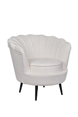 Кресло ракушка Pearl Beige на черных ножках
