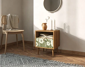 Тумбочка "Berber" с одним ящиком 53 принт арт BB06/Print_53, разноцветная на заказ в интернет-магазине