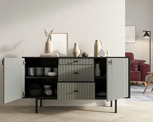 Комод две дверки и три ящика "Emerson" арт EM08/gray/L в интернет-магазине