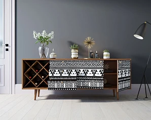 заказать стильные Комод "Berber" удлиненный с бутылочницей 19 принт арт BB15/Print_19