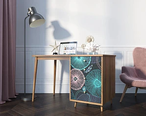 купить Стол рабочий "Berber" принт 32 с одной тумбой арт BB31/Print_32 в интернет-магазине