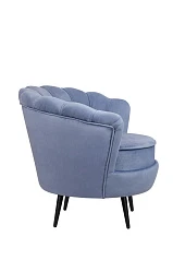 Низкое кресло ракушка Pearl Sky на черных ножках