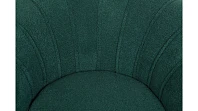 Низкое кресло ракушка Pearl зеленый Boucle на черных ножках