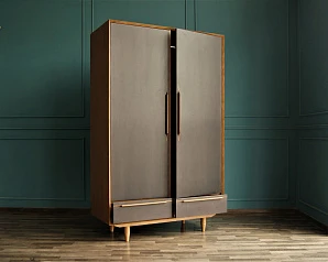 купить красивый Шкаф двустворчатый  "Bruni Black" с двумя ящиками арт BR27/2Black в интернет-магазине