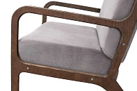 красивые Низкое кресло с деревянными подлокотниками Mody Grey серый