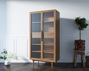 купить Буфет "Bruni" высокий с витражными стеклами арт BR51 в интернет-магазине