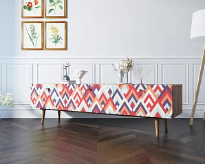 Комод "Berber" с ящиками низкий под TV принт 2 арт BB19/Print_02 на заказ