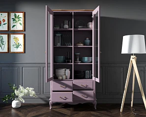 Шкаф Leontina Lavanda для посуды высокий 4 ящика  арт ST9355/4L в интернет-магазине