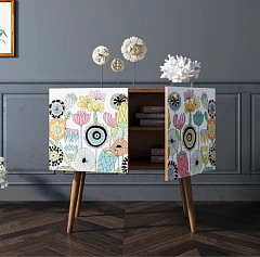 Комод на высоких ножках "Berber" малый арт BB13/Print_03 на заказ