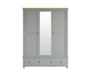 красивый Шкаф двустворчатый широкий "Jules Verne" серый арт JV26ETGG