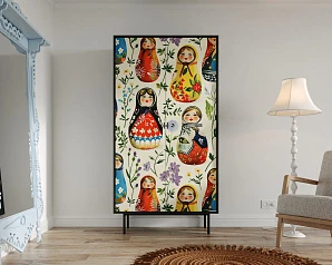 купить Шкаф двухдверный "Emerson" Матрешки арт EM091/Art04 в интернет-магазине