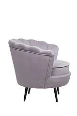 Низкое кресло ракушка Pearl Grey на черных ножках в интернет-магазине