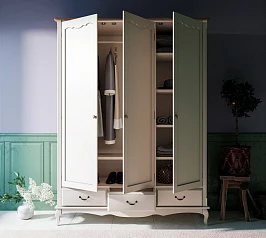 красивые Шкаф Leontina для одежды трехстворчатый с ящиками арт ST9327KR/3 на заказ