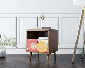 купить красивые Тумбочка "Berber" с одним ящиком 5 принт арт BB06/Print_05, разноцветная