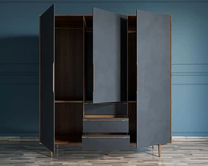 стильный Шкаф в скандинавском стиле "Bruni Black" трехстворчатый арт BR27/3Black на заказ