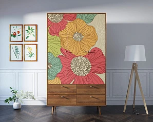 красивый Шкаф трехстворчатый "Berber" принт 5 арт BB02/Print_05 в интернет-магазине