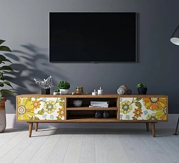 купить стильные Комод "Berber" с нишей низкий под TV принт 47 арт BB49/Print_47 в интернет-магазине
