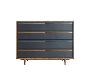 фото Комод "Bruni Black" на восемь ящиков арт BR06Black