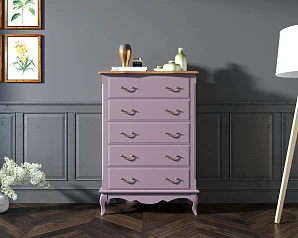 купить стильный Комод Leontina Lavanda на пять ящиков вертикальный арт ST9342L